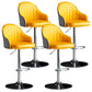 Modern Rotatable Armless Counter Stool Iron Household Bar Stool with Leather Cushion Yellow-Gray Silver 4 Piece Set Clearhalo 'Bar Furniture' 'Bar Stools' 'bar_stools' 'furn' 'furn_bar_stools' 'furniture_bar_stools' 'Kitchen & Dining Furniture' 'kitchen&dining_furn' 'kitchen' 'kitchen_furn' Furniture' 4186457