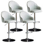 Modern Rotatable Armless Counter Stool Iron Household Bar Stool with Leather Cushion Light Gray Silver 4 Piece Set Clearhalo 'Bar Furniture' 'Bar Stools' 'bar_stools' 'furn' 'furn_bar_stools' 'furniture_bar_stools' 'Kitchen & Dining Furniture' 'kitchen&dining_furn' 'kitchen' 'kitchen_furn' Furniture' 4186459