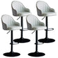 Modern Rotatable Armless Counter Stool Iron Household Bar Stool with Leather Cushion Grey Black 4 Piece Set Clearhalo 'Bar Furniture' 'Bar Stools' 'bar_stools' 'furn' 'furn_bar_stools' 'furniture_bar_stools' 'Kitchen & Dining Furniture' 'kitchen&dining_furn' 'kitchen' 'kitchen_furn' Furniture' 4186460