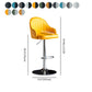Modern Rotatable Armless Counter Stool Iron Household Bar Stool with Leather Cushion Clearhalo 'Bar Furniture' 'Bar Stools' 'bar_stools' 'furn' 'furn_bar_stools' 'furniture_bar_stools' 'Kitchen & Dining Furniture' 'kitchen&dining_furn' 'kitchen' 'kitchen_furn' Furniture' 4186462