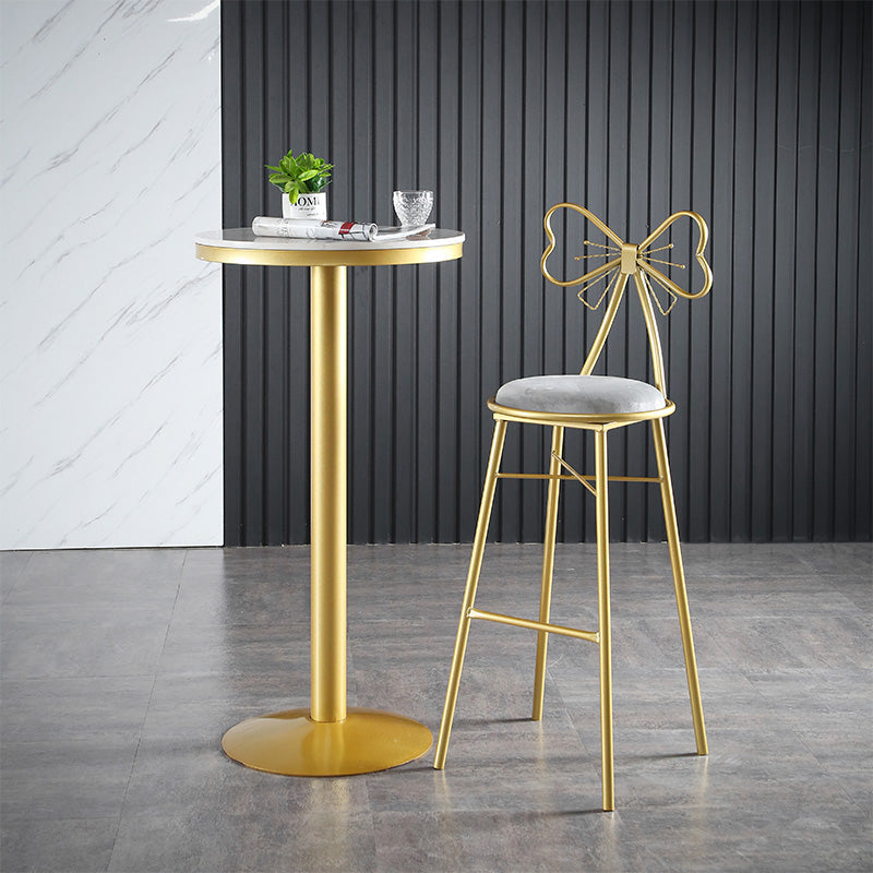 Upholstered Armless Glossy Bar Stools With Cushion And Metal Legs Clearhalo 'Bar Furniture' 'Bar Stools' 'bar_stools' 'furn' 'furn_bar_stools' 'furniture_bar_stools' 'Kitchen & Dining Furniture' 'kitchen&dining_furn' 'kitchen' 'kitchen_furn' Furniture' 4186463