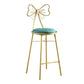 Upholstered Armless Glossy Bar Stools With Cushion And Metal Legs Green 1 Piece Counter Stool(26"H) Clearhalo 'Bar Furniture' 'Bar Stools' 'bar_stools' 'furn' 'furn_bar_stools' 'furniture_bar_stools' 'Kitchen & Dining Furniture' 'kitchen&dining_furn' 'kitchen' 'kitchen_furn' Furniture' 4186465