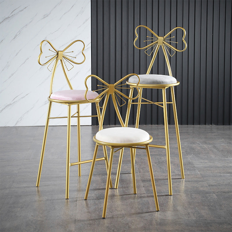 Upholstered Armless Glossy Bar Stools With Cushion And Metal Legs Clearhalo 'Bar Furniture' 'Bar Stools' 'bar_stools' 'furn' 'furn_bar_stools' 'furniture_bar_stools' 'Kitchen & Dining Furniture' 'kitchen&dining_furn' 'kitchen' 'kitchen_furn' Furniture' 4186466