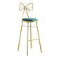 Upholstered Armless Glossy Bar Stools With Cushion And Metal Legs Green 1 Piece Bar Stool(30"H) Clearhalo 'Bar Furniture' 'Bar Stools' 'bar_stools' 'furn' 'furn_bar_stools' 'furniture_bar_stools' 'Kitchen & Dining Furniture' 'kitchen&dining_furn' 'kitchen' 'kitchen_furn' Furniture' 4186467
