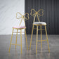 Upholstered Armless Glossy Bar Stools With Cushion And Metal Legs Clearhalo 'Bar Furniture' 'Bar Stools' 'bar_stools' 'furn' 'furn_bar_stools' 'furniture_bar_stools' 'Kitchen & Dining Furniture' 'kitchen&dining_furn' 'kitchen' 'kitchen_furn' Furniture' 4186469