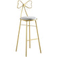 Upholstered Armless Glossy Bar Stools With Cushion And Metal Legs Clearhalo 'Bar Furniture' 'Bar Stools' 'bar_stools' 'furn' 'furn_bar_stools' 'furniture_bar_stools' 'Kitchen & Dining Furniture' 'kitchen&dining_furn' 'kitchen' 'kitchen_furn' Furniture' 4186471
