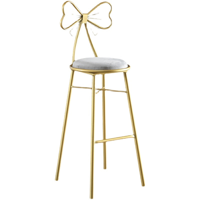 Upholstered Armless Glossy Bar Stools With Cushion And Metal Legs Clearhalo 'Bar Furniture' 'Bar Stools' 'bar_stools' 'furn' 'furn_bar_stools' 'furniture_bar_stools' 'Kitchen & Dining Furniture' 'kitchen&dining_furn' 'kitchen' 'kitchen_furn' Furniture' 4186471