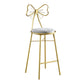 Upholstered Armless Glossy Bar Stools With Cushion And Metal Legs Grey 1 Piece Counter Stool(26"H) Clearhalo 'Bar Furniture' 'Bar Stools' 'bar_stools' 'furn' 'furn_bar_stools' 'furniture_bar_stools' 'Kitchen & Dining Furniture' 'kitchen&dining_furn' 'kitchen' 'kitchen_furn' Furniture' 4186472