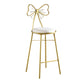 Upholstered Armless Glossy Bar Stools With Cushion And Metal Legs White 1 Piece Counter Stool(26"H) Clearhalo 'Bar Furniture' 'Bar Stools' 'bar_stools' 'furn' 'furn_bar_stools' 'furniture_bar_stools' 'Kitchen & Dining Furniture' 'kitchen&dining_furn' 'kitchen' 'kitchen_furn' Furniture' 4186477
