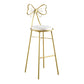 Upholstered Armless Glossy Bar Stools With Cushion And Metal Legs White 1 Piece Bar Stool(30"H) Clearhalo 'Bar Furniture' 'Bar Stools' 'bar_stools' 'furn' 'furn_bar_stools' 'furniture_bar_stools' 'Kitchen & Dining Furniture' 'kitchen&dining_furn' 'kitchen' 'kitchen_furn' Furniture' 4186480