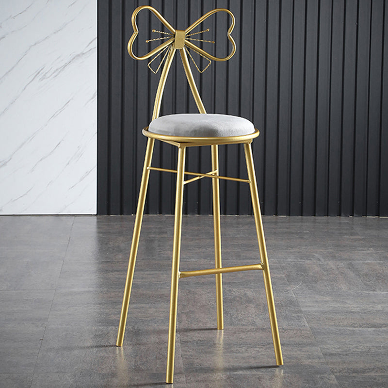 Upholstered Armless Glossy Bar Stools With Cushion And Metal Legs Clearhalo 'Bar Furniture' 'Bar Stools' 'bar_stools' 'furn' 'furn_bar_stools' 'furniture_bar_stools' 'Kitchen & Dining Furniture' 'kitchen&dining_furn' 'kitchen' 'kitchen_furn' Furniture' 4186482