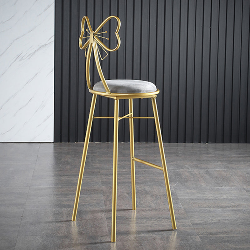Upholstered Armless Glossy Bar Stools With Cushion And Metal Legs Clearhalo 'Bar Furniture' 'Bar Stools' 'bar_stools' 'furn' 'furn_bar_stools' 'furniture_bar_stools' 'Kitchen & Dining Furniture' 'kitchen&dining_furn' 'kitchen' 'kitchen_furn' Furniture' 4186483
