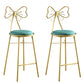Upholstered Armless Glossy Bar Stools With Cushion And Metal Legs Green 2 Piece Set Counter Stool(26"H) Clearhalo 'Bar Furniture' 'Bar Stools' 'bar_stools' 'furn' 'furn_bar_stools' 'furniture_bar_stools' 'Kitchen & Dining Furniture' 'kitchen&dining_furn' 'kitchen' 'kitchen_furn' Furniture' 4186490