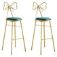 Upholstered Armless Glossy Bar Stools With Cushion And Metal Legs Green 2 Piece Set Bar Stool(30"H) Clearhalo 'Bar Furniture' 'Bar Stools' 'bar_stools' 'furn' 'furn_bar_stools' 'furniture_bar_stools' 'Kitchen & Dining Furniture' 'kitchen&dining_furn' 'kitchen' 'kitchen_furn' Furniture' 4186491