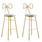 Upholstered Armless Glossy Bar Stools With Cushion And Metal Legs Grey 2 Piece Set Bar Stool(30"H) Clearhalo 'Bar Furniture' 'Bar Stools' 'bar_stools' 'furn' 'furn_bar_stools' 'furniture_bar_stools' 'Kitchen & Dining Furniture' 'kitchen&dining_furn' 'kitchen' 'kitchen_furn' Furniture' 4186494