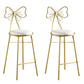 Upholstered Armless Glossy Bar Stools With Cushion And Metal Legs White 2 Piece Set Counter Stool(26"H) Clearhalo 'Bar Furniture' 'Bar Stools' 'bar_stools' 'furn' 'furn_bar_stools' 'furniture_bar_stools' 'Kitchen & Dining Furniture' 'kitchen&dining_furn' 'kitchen' 'kitchen_furn' Furniture' 4186496