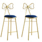 Upholstered Armless Glossy Bar Stools With Cushion And Metal Legs Blue 2 Piece Set Counter Stool(26"H) Clearhalo 'Bar Furniture' 'Bar Stools' 'bar_stools' 'furn' 'furn_bar_stools' 'furniture_bar_stools' 'Kitchen & Dining Furniture' 'kitchen&dining_furn' 'kitchen' 'kitchen_furn' Furniture' 4186499