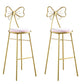 Upholstered Armless Glossy Bar Stools With Cushion And Metal Legs Pink 2 Piece Set Bar Stool(30"H) Clearhalo 'Bar Furniture' 'Bar Stools' 'bar_stools' 'furn' 'furn_bar_stools' 'furniture_bar_stools' 'Kitchen & Dining Furniture' 'kitchen&dining_furn' 'kitchen' 'kitchen_furn' Furniture' 4186502