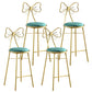 Upholstered Armless Glossy Bar Stools With Cushion And Metal Legs Green 4 Piece Set Counter Stool(26"H) Clearhalo 'Bar Furniture' 'Bar Stools' 'bar_stools' 'furn' 'furn_bar_stools' 'furniture_bar_stools' 'Kitchen & Dining Furniture' 'kitchen&dining_furn' 'kitchen' 'kitchen_furn' Furniture' 4186504