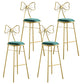 Upholstered Armless Glossy Bar Stools With Cushion And Metal Legs Green 4 Piece Set Bar Stool(30"H) Clearhalo 'Bar Furniture' 'Bar Stools' 'bar_stools' 'furn' 'furn_bar_stools' 'furniture_bar_stools' 'Kitchen & Dining Furniture' 'kitchen&dining_furn' 'kitchen' 'kitchen_furn' Furniture' 4186505