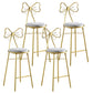 Upholstered Armless Glossy Bar Stools With Cushion And Metal Legs Grey 4 Piece Set Counter Stool(26"H) Clearhalo 'Bar Furniture' 'Bar Stools' 'bar_stools' 'furn' 'furn_bar_stools' 'furniture_bar_stools' 'Kitchen & Dining Furniture' 'kitchen&dining_furn' 'kitchen' 'kitchen_furn' Furniture' 4186507
