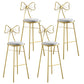 Upholstered Armless Glossy Bar Stools With Cushion And Metal Legs Grey 4 Piece Set Bar Stool(30"H) Clearhalo 'Bar Furniture' 'Bar Stools' 'bar_stools' 'furn' 'furn_bar_stools' 'furniture_bar_stools' 'Kitchen & Dining Furniture' 'kitchen&dining_furn' 'kitchen' 'kitchen_furn' Furniture' 4186508