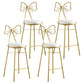 Upholstered Armless Glossy Bar Stools With Cushion And Metal Legs White 4 Piece Set Counter Stool(26"H) Clearhalo 'Bar Furniture' 'Bar Stools' 'bar_stools' 'furn' 'furn_bar_stools' 'furniture_bar_stools' 'Kitchen & Dining Furniture' 'kitchen&dining_furn' 'kitchen' 'kitchen_furn' Furniture' 4186510