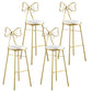 Upholstered Armless Glossy Bar Stools With Cushion And Metal Legs White 4 Piece Set Bar Stool(30"H) Clearhalo 'Bar Furniture' 'Bar Stools' 'bar_stools' 'furn' 'furn_bar_stools' 'furniture_bar_stools' 'Kitchen & Dining Furniture' 'kitchen&dining_furn' 'kitchen' 'kitchen_furn' Furniture' 4186511