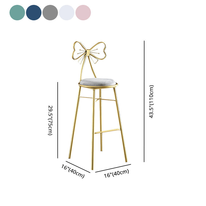 Upholstered Armless Glossy Bar Stools With Cushion And Metal Legs Clearhalo 'Bar Furniture' 'Bar Stools' 'bar_stools' 'furn' 'furn_bar_stools' 'furniture_bar_stools' 'Kitchen & Dining Furniture' 'kitchen&dining_furn' 'kitchen' 'kitchen_furn' Furniture' 4186519