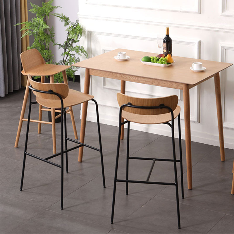 Black Metal Barstool Industrial Indoor Tall Stool with Wood Seat, 1 Piece Clearhalo 'Bar Furniture' 'Bar Stools' 'bar_stools' 'furn' 'furn_bar_stools' 'furniture_bar_stools' 'Kitchen & Dining Furniture' 'kitchen&dining_furn' 'kitchen' 'kitchen_furn' Furniture' 4186537