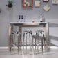 Silver Industrial 29.5" H Barstool Glossy Stainless Steel Brushed Tall Stool 1 Piece Clearhalo 'Bar Furniture' 'Bar Stools' 'bar_stools' 'furn' 'furn_bar_stools' 'furniture_bar_stools' 'Kitchen & Dining Furniture' 'kitchen&dining_furn' 'kitchen' 'kitchen_furn' Furniture' 4186545