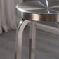 Silver Industrial 29.5" H Barstool Glossy Stainless Steel Brushed Tall Stool 1 Piece Clearhalo 'Bar Furniture' 'Bar Stools' 'bar_stools' 'furn' 'furn_bar_stools' 'furniture_bar_stools' 'Kitchen & Dining Furniture' 'kitchen&dining_furn' 'kitchen' 'kitchen_furn' Furniture' 4186553