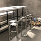 Silver Industrial 29.5" H Barstool Glossy Stainless Steel Brushed Tall Stool 1 Piece Clearhalo 'Bar Furniture' 'Bar Stools' 'bar_stools' 'furn' 'furn_bar_stools' 'furniture_bar_stools' 'Kitchen & Dining Furniture' 'kitchen&dining_furn' 'kitchen' 'kitchen_furn' Furniture' 4186555