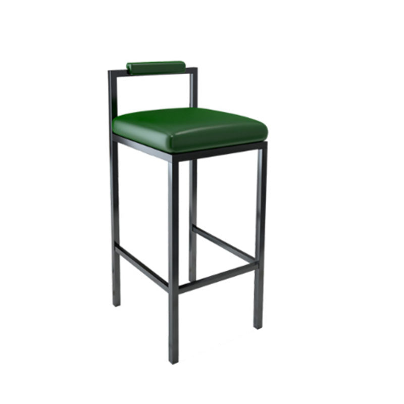 Black Iron Low Back Barstool Industrial Restaurant Tall Stool with Square Seat Green 1 Piece Clearhalo 'Bar Furniture' 'Bar Stools' 'bar_stools' 'furn' 'furn_bar_stools' 'furniture_bar_stools' 'Kitchen & Dining Furniture' 'kitchen&dining_furn' 'kitchen' 'kitchen_furn' Furniture' 4186604