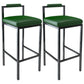 Black Iron Low Back Barstool Industrial Restaurant Tall Stool with Square Seat Green 2 Piece Set Clearhalo 'Bar Furniture' 'Bar Stools' 'bar_stools' 'furn' 'furn_bar_stools' 'furniture_bar_stools' 'Kitchen & Dining Furniture' 'kitchen&dining_furn' 'kitchen' 'kitchen_furn' Furniture' 4186607
