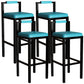Black Iron Low Back Barstool Industrial Restaurant Tall Stool with Square Seat Lake Blue 4 Piece Set Clearhalo 'Bar Furniture' 'Bar Stools' 'bar_stools' 'furn' 'furn_bar_stools' 'furniture_bar_stools' 'Kitchen & Dining Furniture' 'kitchen&dining_furn' 'kitchen' 'kitchen_furn' Furniture' 4186609