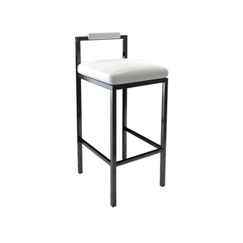 Black Iron Low Back Barstool Industrial Restaurant Tall Stool with Square Seat Clearhalo 'Bar Furniture' 'Bar Stools' 'bar_stools' 'furn' 'furn_bar_stools' 'furniture_bar_stools' 'Kitchen & Dining Furniture' 'kitchen&dining_furn' 'kitchen' 'kitchen_furn' Furniture' 4186611