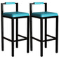 Black Iron Low Back Barstool Industrial Restaurant Tall Stool with Square Seat Lake Blue 2 Piece Set Clearhalo 'Bar Furniture' 'Bar Stools' 'bar_stools' 'furn' 'furn_bar_stools' 'furniture_bar_stools' 'Kitchen & Dining Furniture' 'kitchen&dining_furn' 'kitchen' 'kitchen_furn' Furniture' 4186613