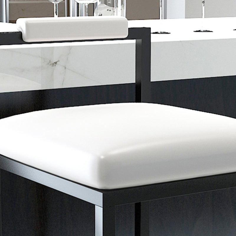 Black Iron Low Back Barstool Industrial Restaurant Tall Stool with Square Seat Clearhalo 'Bar Furniture' 'Bar Stools' 'bar_stools' 'furn' 'furn_bar_stools' 'furniture_bar_stools' 'Kitchen & Dining Furniture' 'kitchen&dining_furn' 'kitchen' 'kitchen_furn' Furniture' 4186617