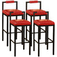 Black Iron Low Back Barstool Industrial Restaurant Tall Stool with Square Seat Red 4 Piece Set Clearhalo 'Bar Furniture' 'Bar Stools' 'bar_stools' 'furn' 'furn_bar_stools' 'furniture_bar_stools' 'Kitchen & Dining Furniture' 'kitchen&dining_furn' 'kitchen' 'kitchen_furn' Furniture' 4186621