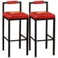 Black Iron Low Back Barstool Industrial Restaurant Tall Stool with Square Seat Red 2 Piece Set Clearhalo 'Bar Furniture' 'Bar Stools' 'bar_stools' 'furn' 'furn_bar_stools' 'furniture_bar_stools' 'Kitchen & Dining Furniture' 'kitchen&dining_furn' 'kitchen' 'kitchen_furn' Furniture' 4186624