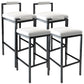 Black Iron Low Back Barstool Industrial Restaurant Tall Stool with Square Seat White 4 Piece Set Clearhalo 'Bar Furniture' 'Bar Stools' 'bar_stools' 'furn' 'furn_bar_stools' 'furniture_bar_stools' 'Kitchen & Dining Furniture' 'kitchen&dining_furn' 'kitchen' 'kitchen_furn' Furniture' 4186627