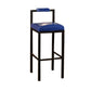 Black Iron Low Back Barstool Industrial Restaurant Tall Stool with Square Seat Blue 1 Piece Clearhalo 'Bar Furniture' 'Bar Stools' 'bar_stools' 'furn' 'furn_bar_stools' 'furniture_bar_stools' 'Kitchen & Dining Furniture' 'kitchen&dining_furn' 'kitchen' 'kitchen_furn' Furniture' 4186633