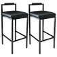 Black Iron Low Back Barstool Industrial Restaurant Tall Stool with Square Seat Black 2 Piece Set Clearhalo 'Bar Furniture' 'Bar Stools' 'bar_stools' 'furn' 'furn_bar_stools' 'furniture_bar_stools' 'Kitchen & Dining Furniture' 'kitchen&dining_furn' 'kitchen' 'kitchen_furn' Furniture' 4186637