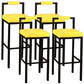 Black Iron Low Back Barstool Industrial Restaurant Tall Stool with Square Seat Yellow 4 Piece Set Clearhalo 'Bar Furniture' 'Bar Stools' 'bar_stools' 'furn' 'furn_bar_stools' 'furniture_bar_stools' 'Kitchen & Dining Furniture' 'kitchen&dining_furn' 'kitchen' 'kitchen_furn' Furniture' 4186638