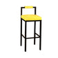 Black Iron Low Back Barstool Industrial Restaurant Tall Stool with Square Seat Yellow 1 Piece Clearhalo 'Bar Furniture' 'Bar Stools' 'bar_stools' 'furn' 'furn_bar_stools' 'furniture_bar_stools' 'Kitchen & Dining Furniture' 'kitchen&dining_furn' 'kitchen' 'kitchen_furn' Furniture' 4186639