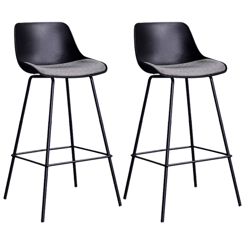 Industrial White Upholstered Barstool Black Indoor Tall Stool with Bucket Seat 2 Piece Set Clearhalo 'Bar Furniture' 'Bar Stools' 'bar_stools' 'furn' 'furn_bar_stools' 'furniture_bar_stools' 'Kitchen & Dining Furniture' 'kitchen&dining_furn' 'kitchen' 'kitchen_furn' Furniture' 4186645