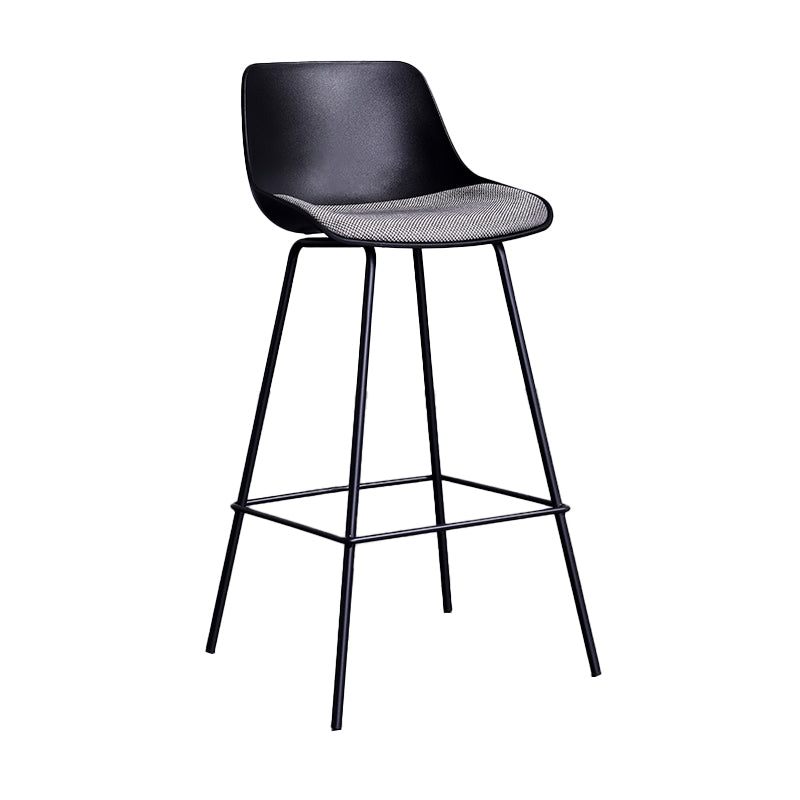 Industrial White Upholstered Barstool Black Indoor Tall Stool with Bucket Seat Clearhalo 'Bar Furniture' 'Bar Stools' 'bar_stools' 'furn' 'furn_bar_stools' 'furniture_bar_stools' 'Kitchen & Dining Furniture' 'kitchen&dining_furn' 'kitchen' 'kitchen_furn' Furniture' 4186650