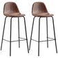 Industrial Low Back Barstool Distressed Leather Quilted Tall Stool Set of 2 Coffee 2 Piece Set Clearhalo 'Bar Furniture' 'Bar Stools' 'bar_stools' 'furn' 'furn_bar_stools' 'furniture_bar_stools' 'Kitchen & Dining Furniture' 'kitchen&dining_furn' 'kitchen' 'kitchen_furn' Furniture' 4186669