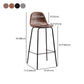 Industrial Low Back Barstool Distressed Leather Quilted Tall Stool Set of 2 Clearhalo 'Bar Furniture' 'Bar Stools' 'bar_stools' 'furn' 'furn_bar_stools' 'furniture_bar_stools' 'Kitchen & Dining Furniture' 'kitchen&dining_furn' 'kitchen' 'kitchen_furn' Furniture' 4186674